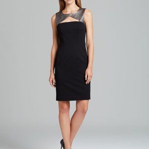 Trina Turk Lucasta Leather Bodice Dress